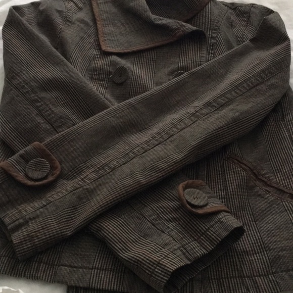 Jacket Beautiful cotton Mostly Green/brown plaid - Picture 4 of 7